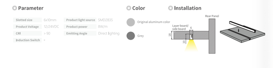 Professional Grade Recessed Cabinet Lighting 6/8/10*10mm for Commercial and Industrial