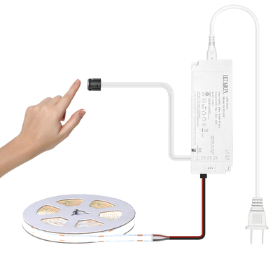 LETARON COB LED Strip Light 24V LED Tape Light,480 pcs/M LEDs,Super Bright High Lumen 6000K  White 3m,Dimmable with 3M Tape,30W UL Power Supply,TOUCH SWITH for Bedroom,Home,Kitchen DIY