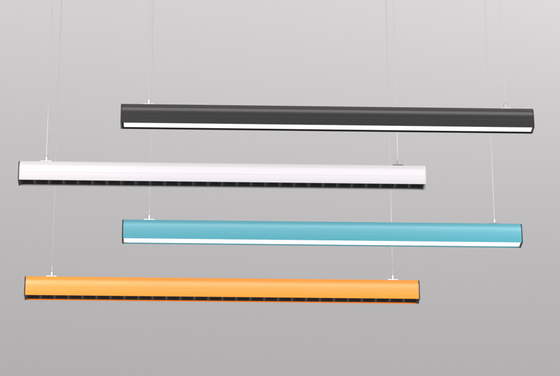 LETARON LED Linear Pendant Light  (with input wire + splicing + grille) Dimmable 5 Colors Modern Linear Chandelier Light for Dining Room Home Office Study Bar