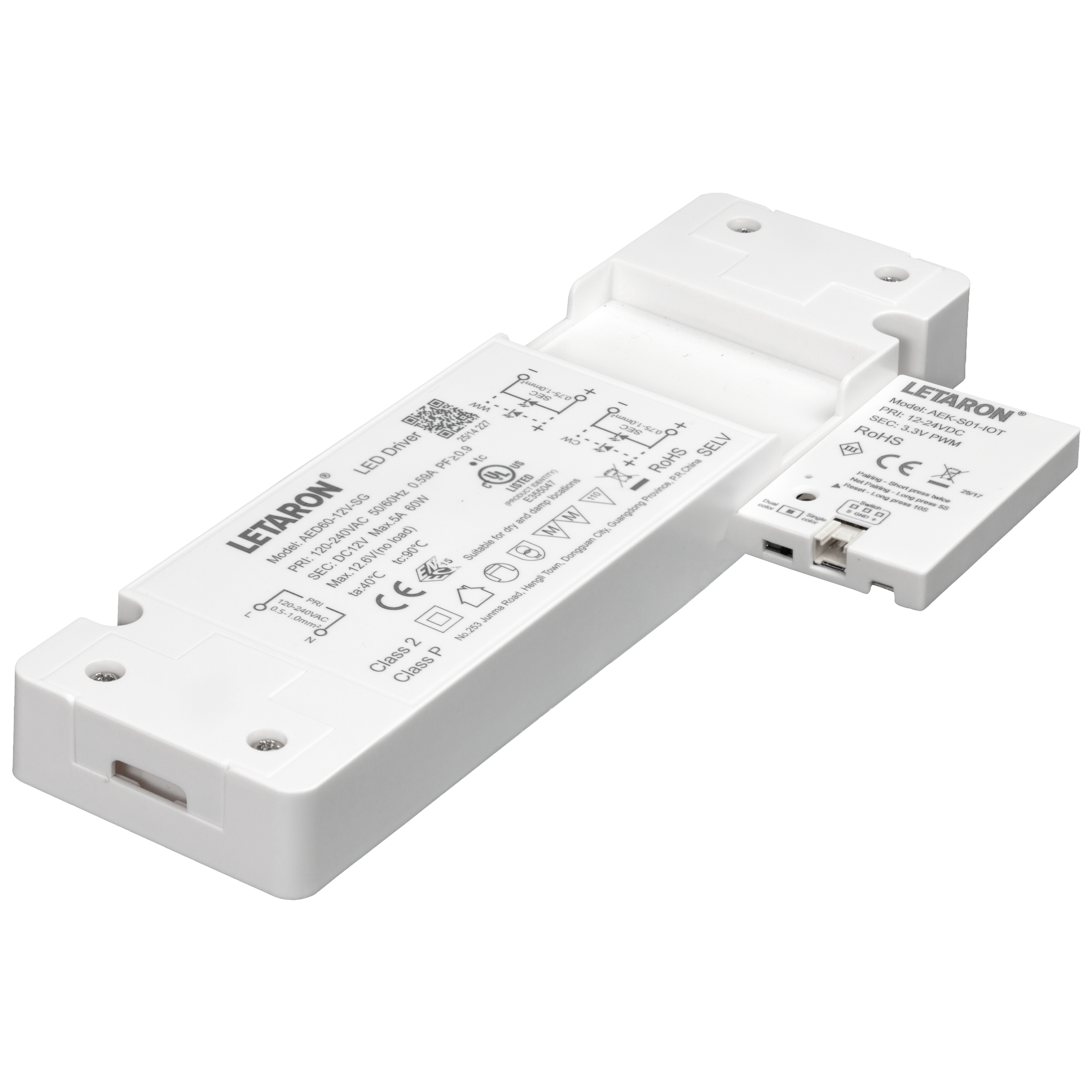 Smart Led Strip Driver 60W IP20 Smart LED Driver 12V/24V for Cabinet Lighting